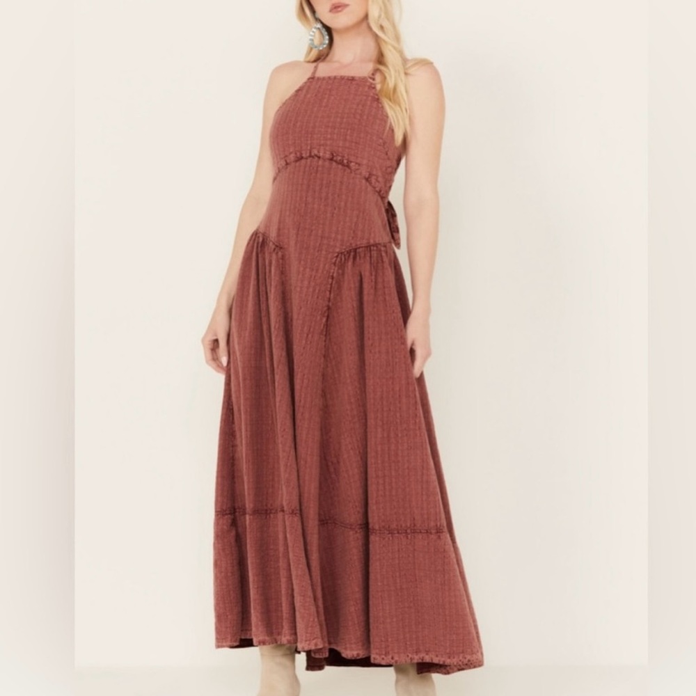 Free People Mind Over Matter Midi Dress Halter
Maxi Open Back Country Boho Sz M